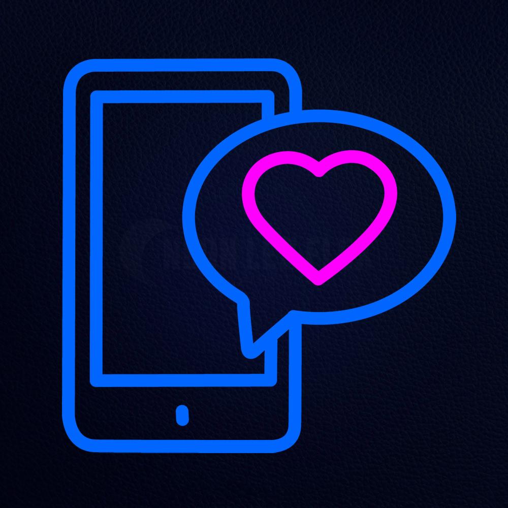 Phone With Heart Neon Flex Sign