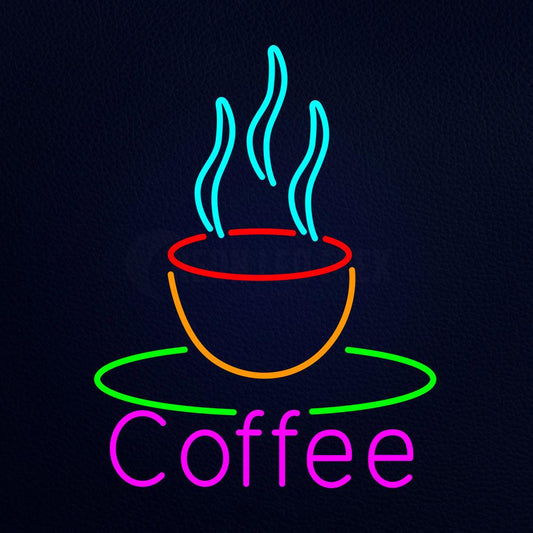 Pink Coffee Cup Neon Flex Sign