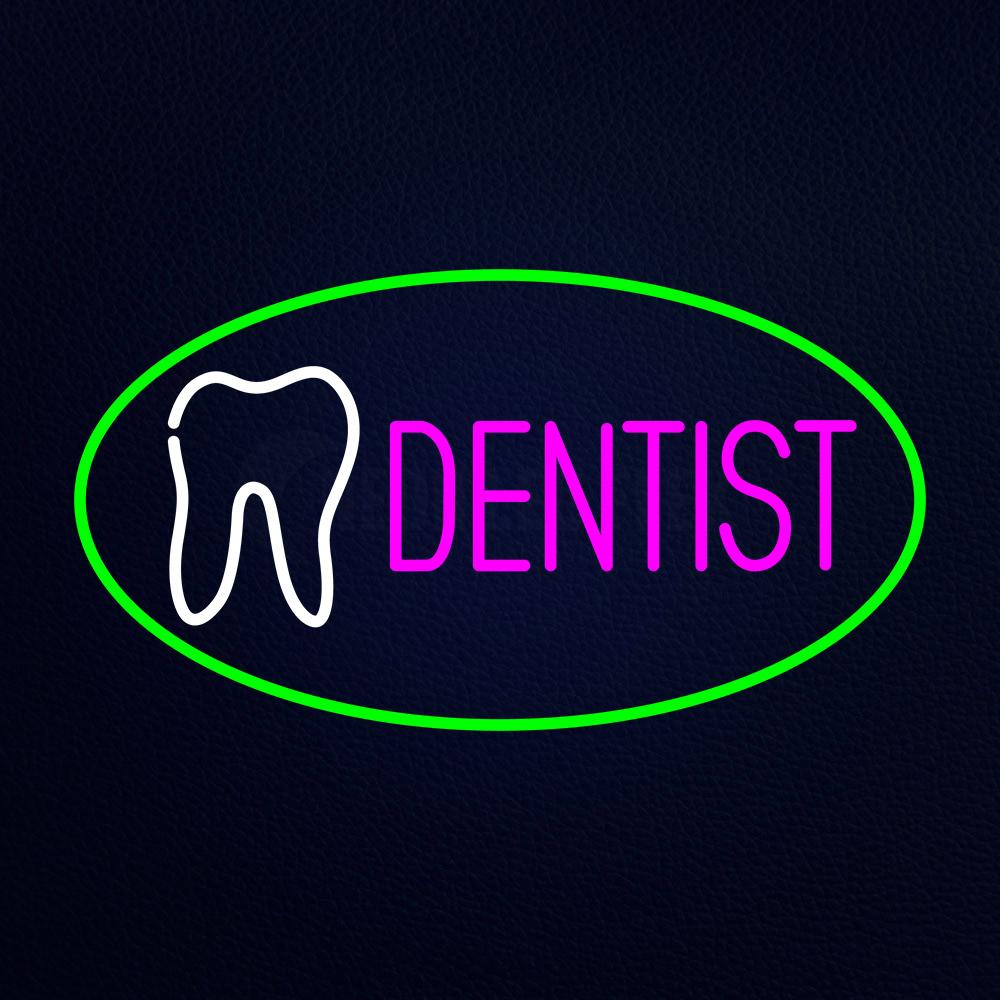 Pink Dentist Green Neon Flex Sign