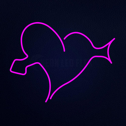 Pink Heart Logo Neon Flex Sign