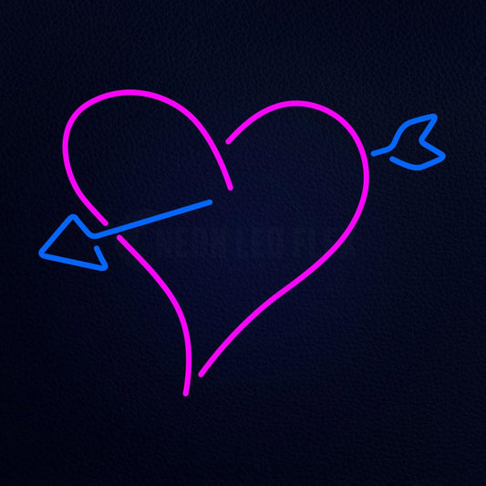 Pink Heart With Arrow Neon Flex Sign