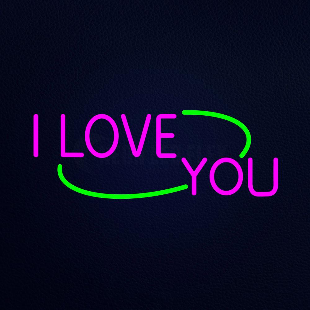 Pink I Love You Neon Flex Sign