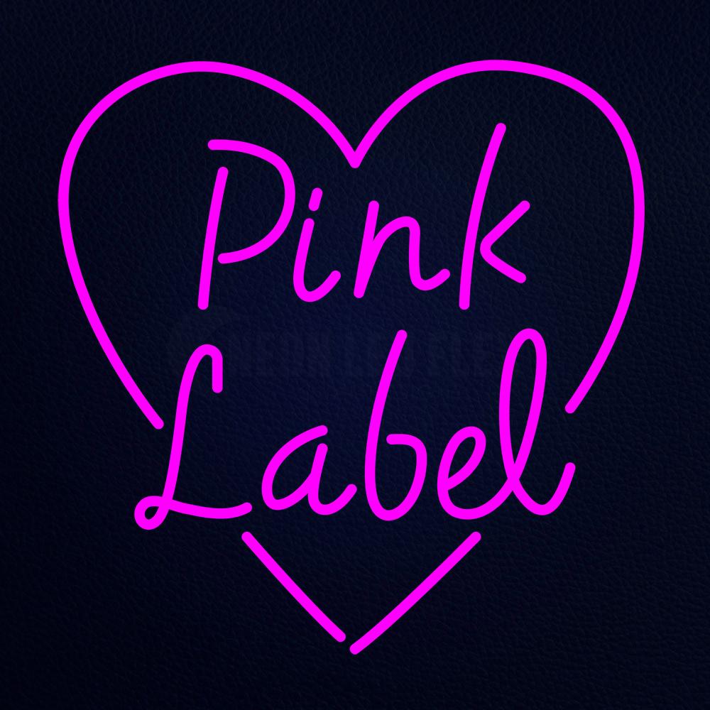 Pink Label Heart Neon Flex Sign