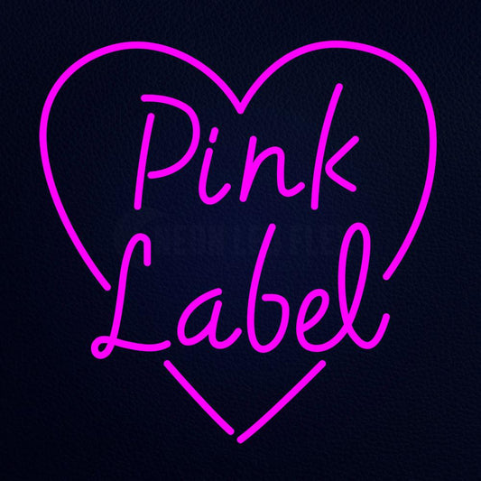 Pink Label Heart Neon Flex Sign