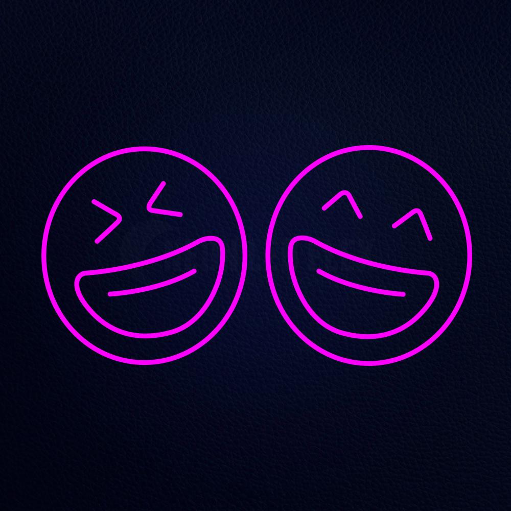 Pink Laughing Emoji Neon Flex Sign