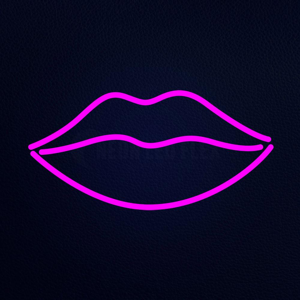 Pink Lips Kiss Neon Flex Sign