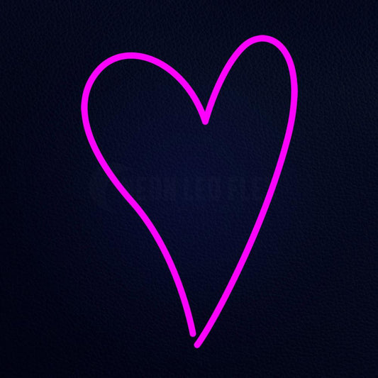 Pink Love Heart Neon Flex Sign