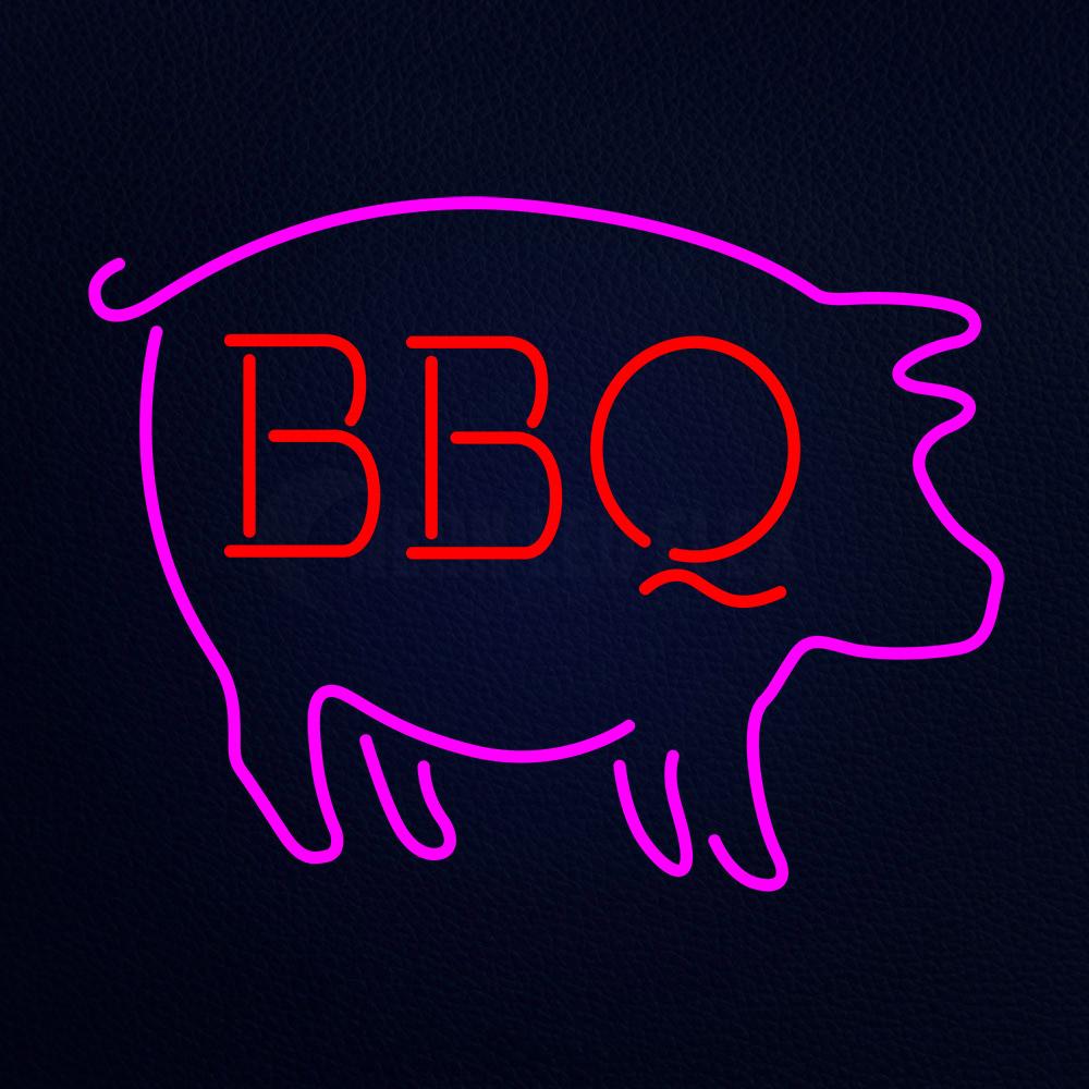 Pink Pig Red Bbq Neon Flex Sign