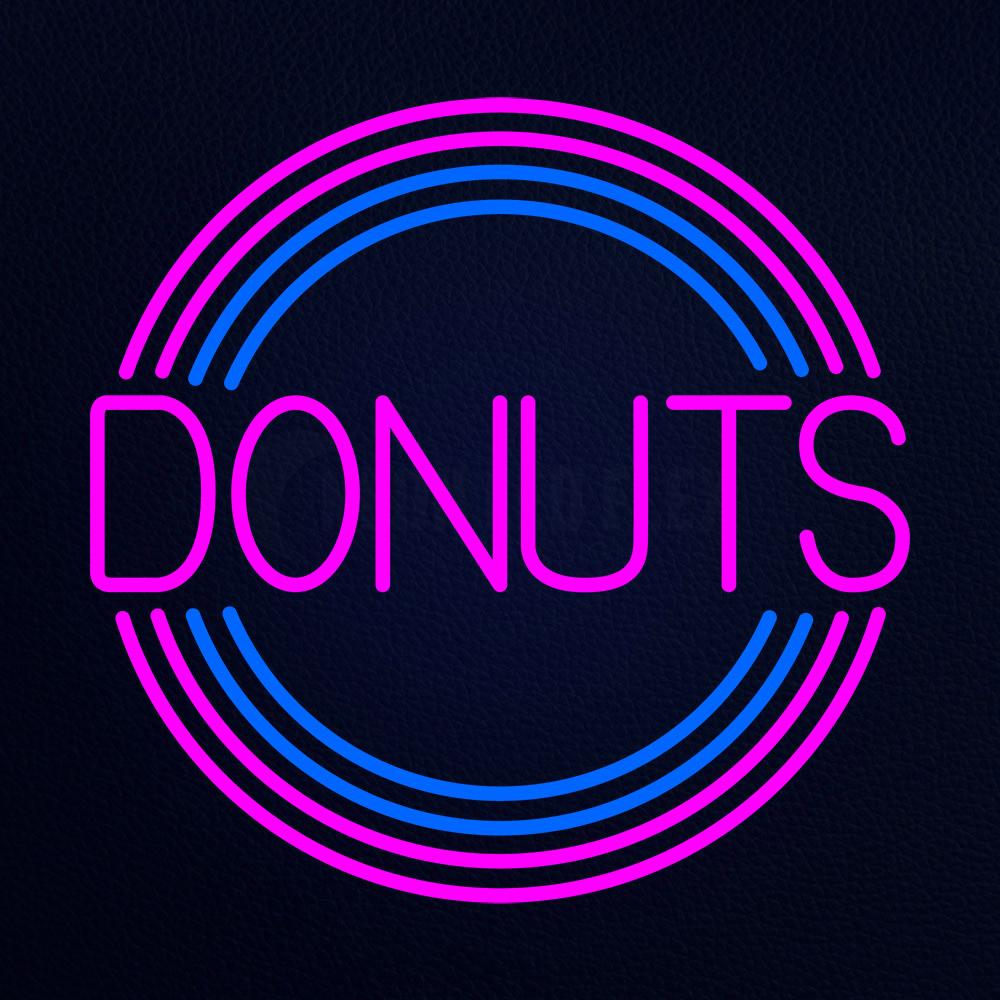 Pink Round Donuts Neon Flex Sign