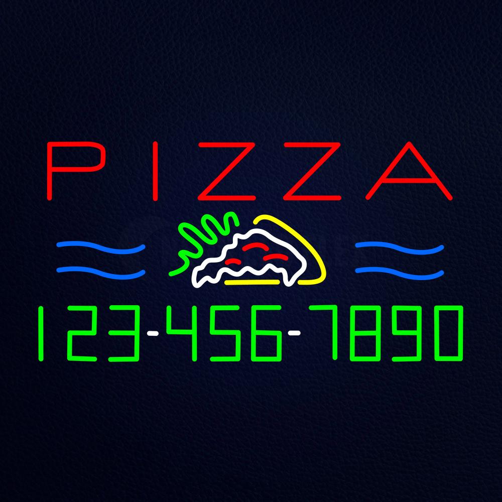 Pizza With Phone Number Neon Flex Sign