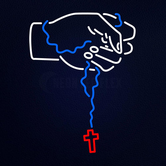 Praying Hand Neon Flex Sign