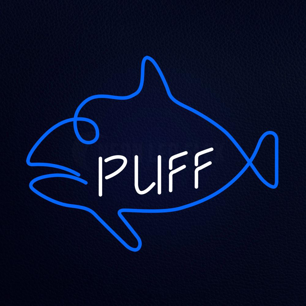 Puff Blue Fish Neon Flex Sign