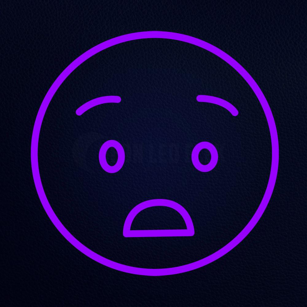 Purple Sad Emoji Neon Flex Sign