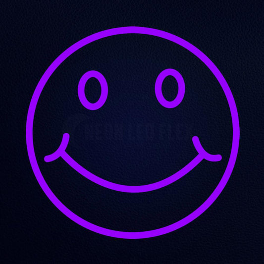 Purple Smiley Face Emoji Neon Flex Sign