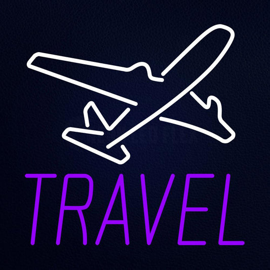 Purple Travel With Logo Neon Flex Sign