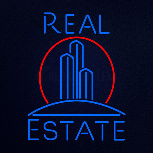 Real Estate Building Logo Neon Flex Sign