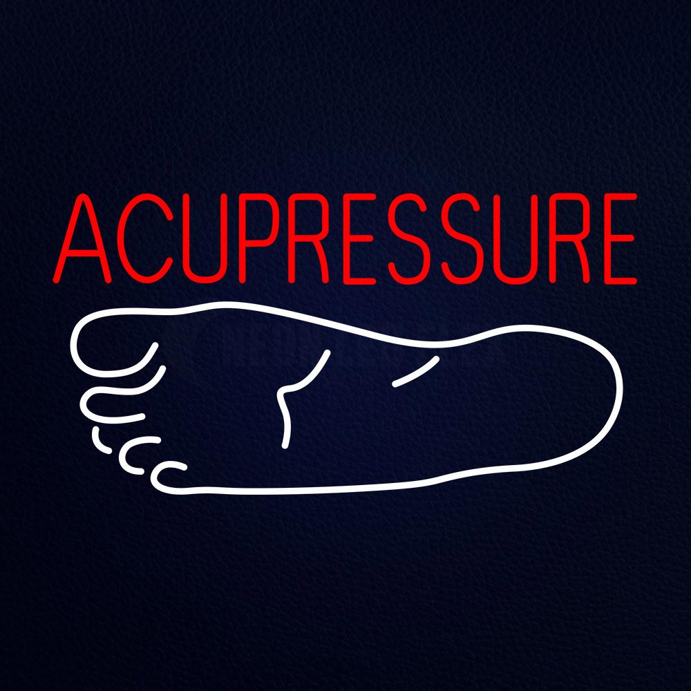 Red Acupressure Foot Logo Neon Flex Sign