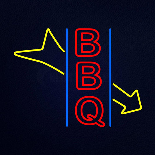 Red Bbq With Arrow Neon Flex Sign