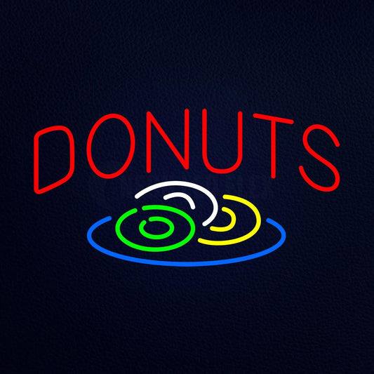 Red Donuts Logo Animated Neon Flex Sign