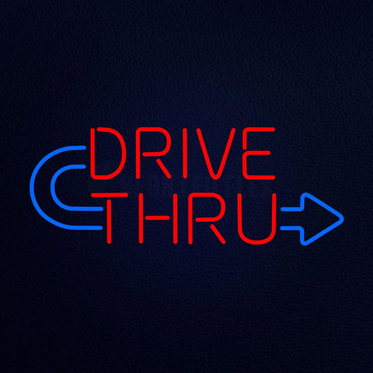 Red Drive Thru Neon Flex Sign