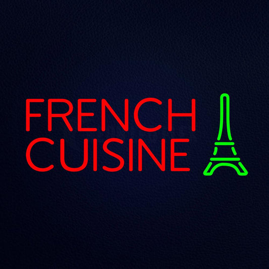 Red French Cuisine Logo Neon Flex Sign