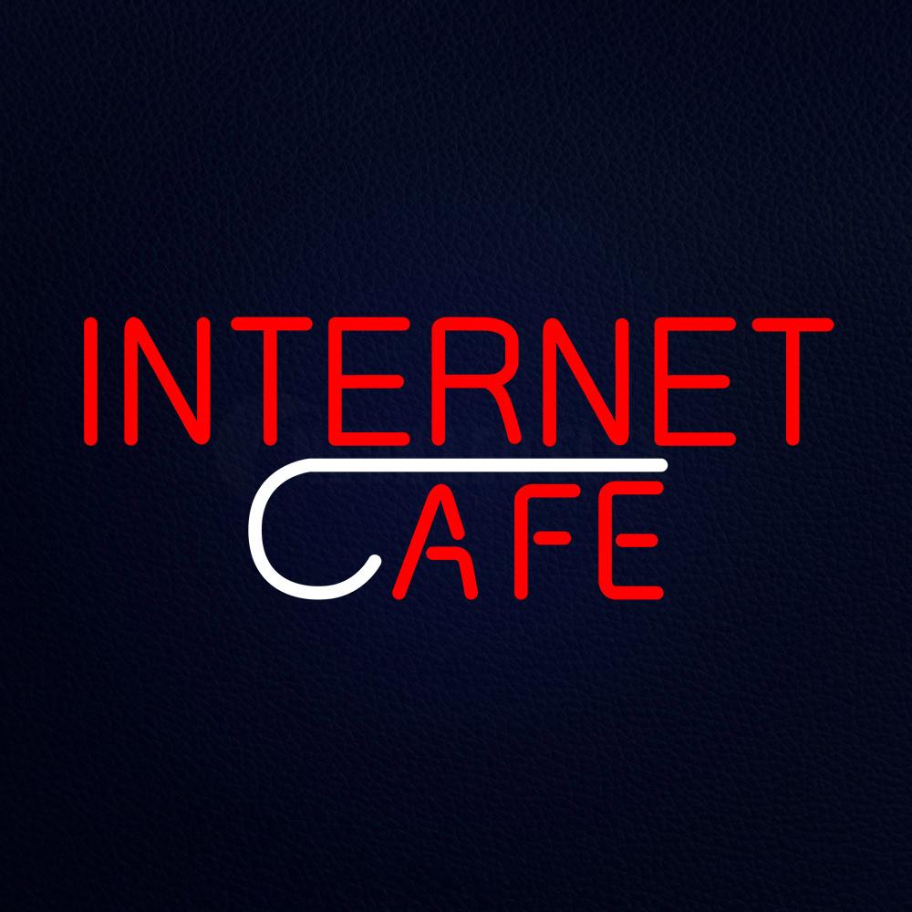 Red Internet Cafe Neon Flex Sign