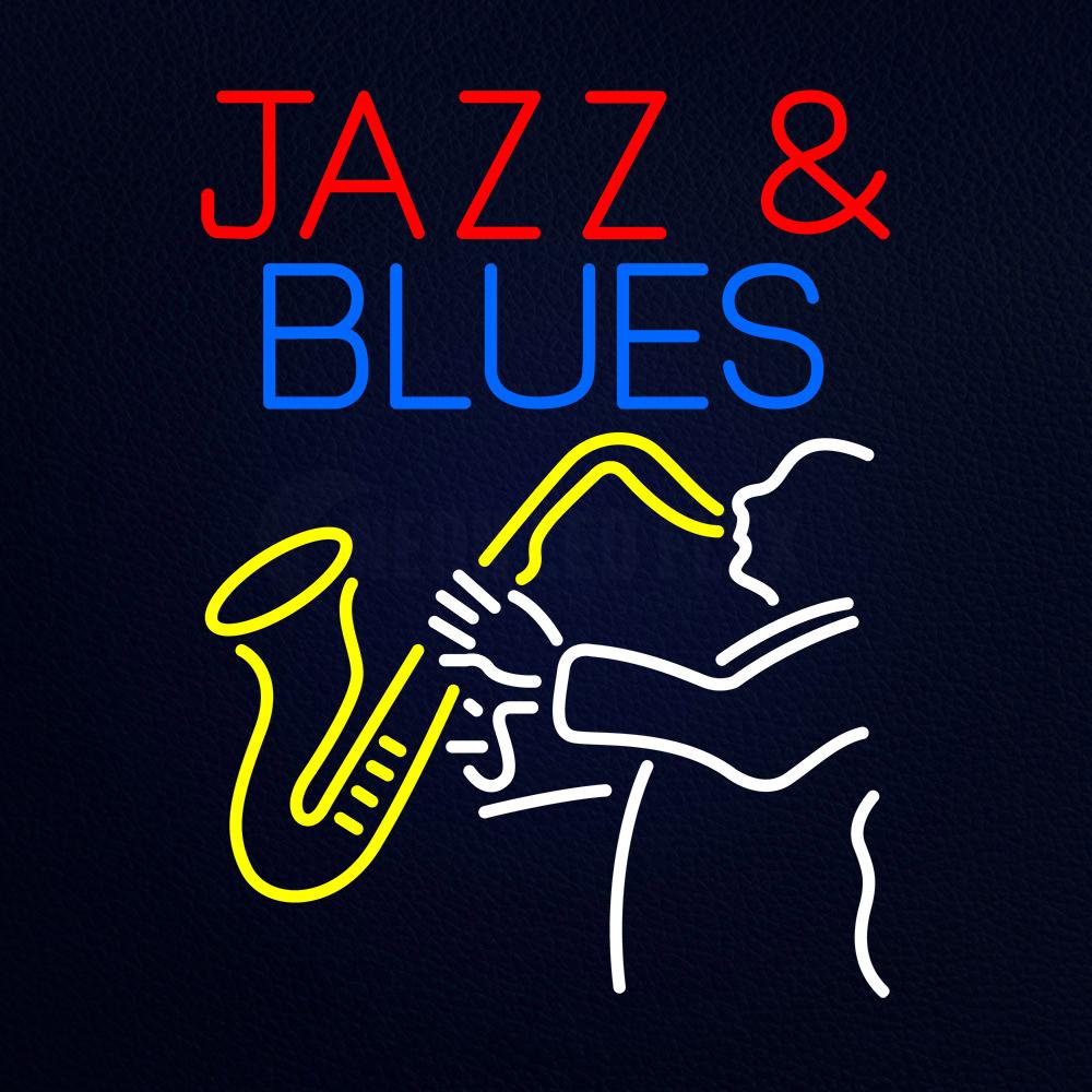 Red Jazz and Blue Blues Neon Flex Sign