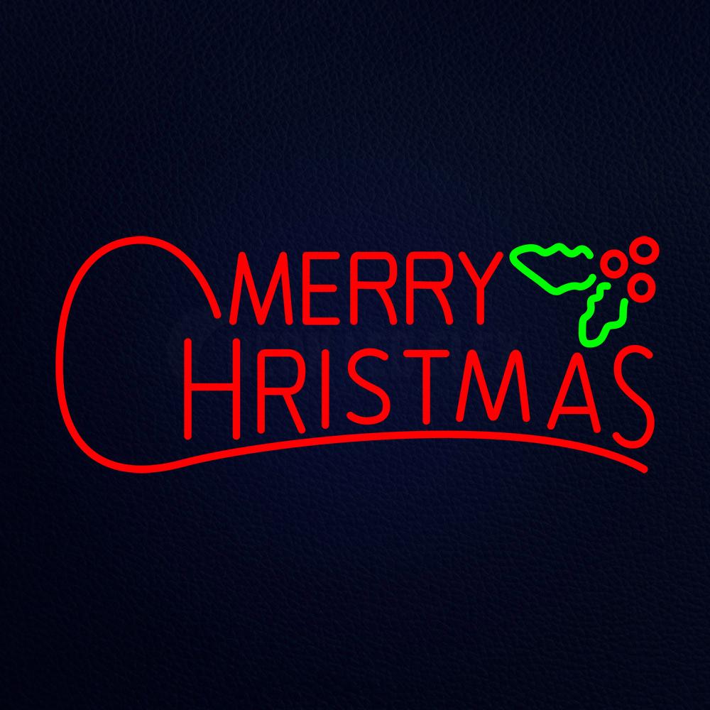 Red Merry Christmas Block Neon Flex Sign