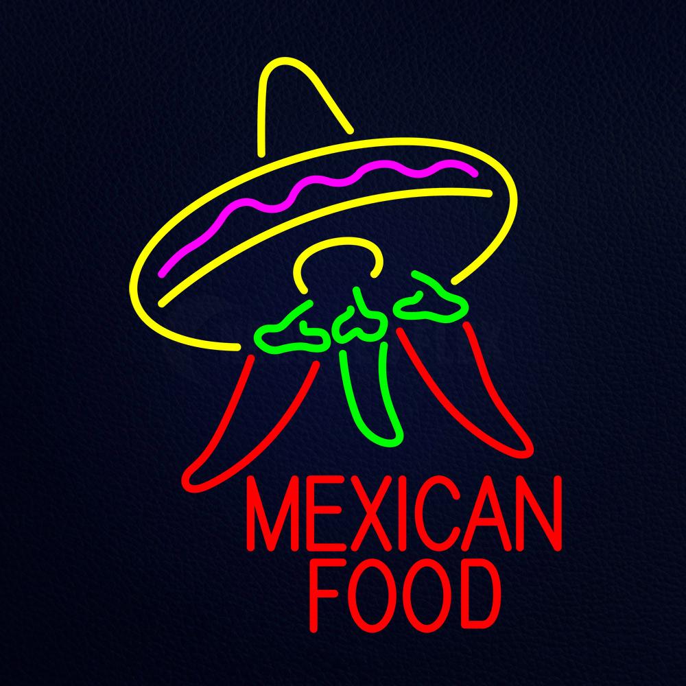 Red Mexican Food Logo Neon Flex Sign