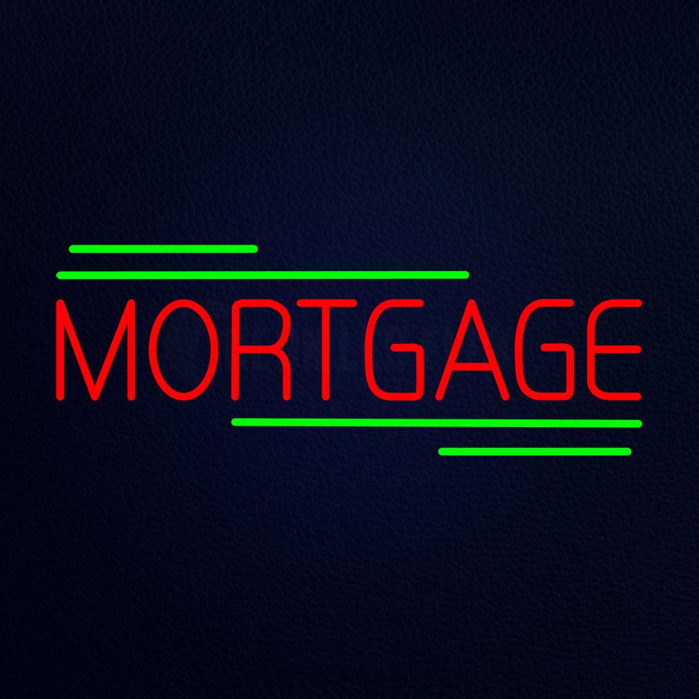 Red Mortgage Green Lines Neon Flex Sign