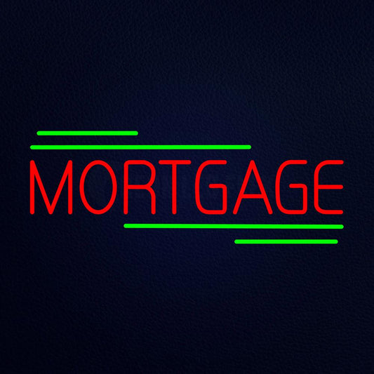 Red Mortgage Green Lines Neon Flex Sign