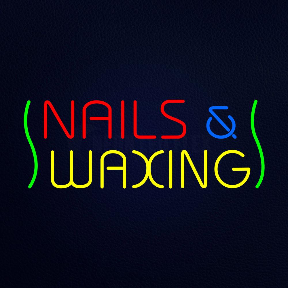 Red Nails and Yellow Waxing Green Waves Neon Flex Sign