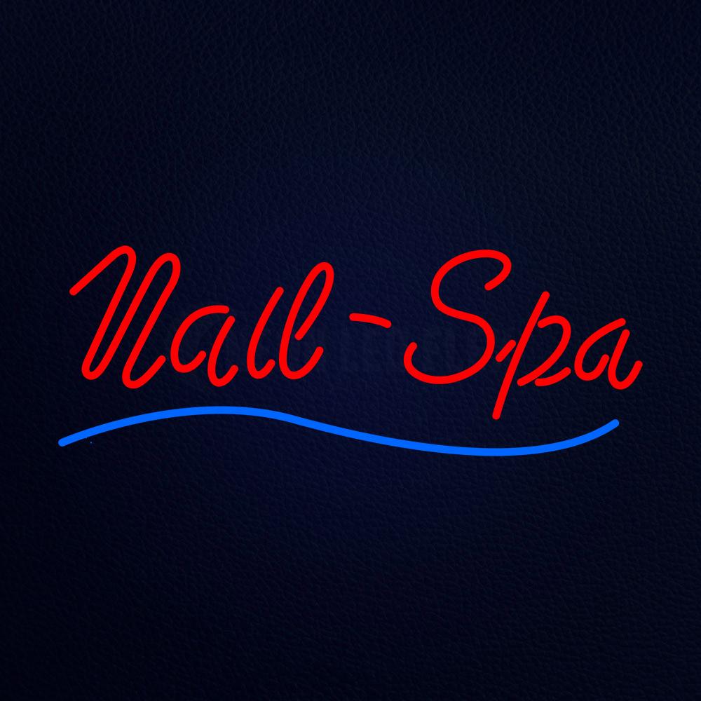 Red Nails Spa Blue Waves Neon Flex Sign