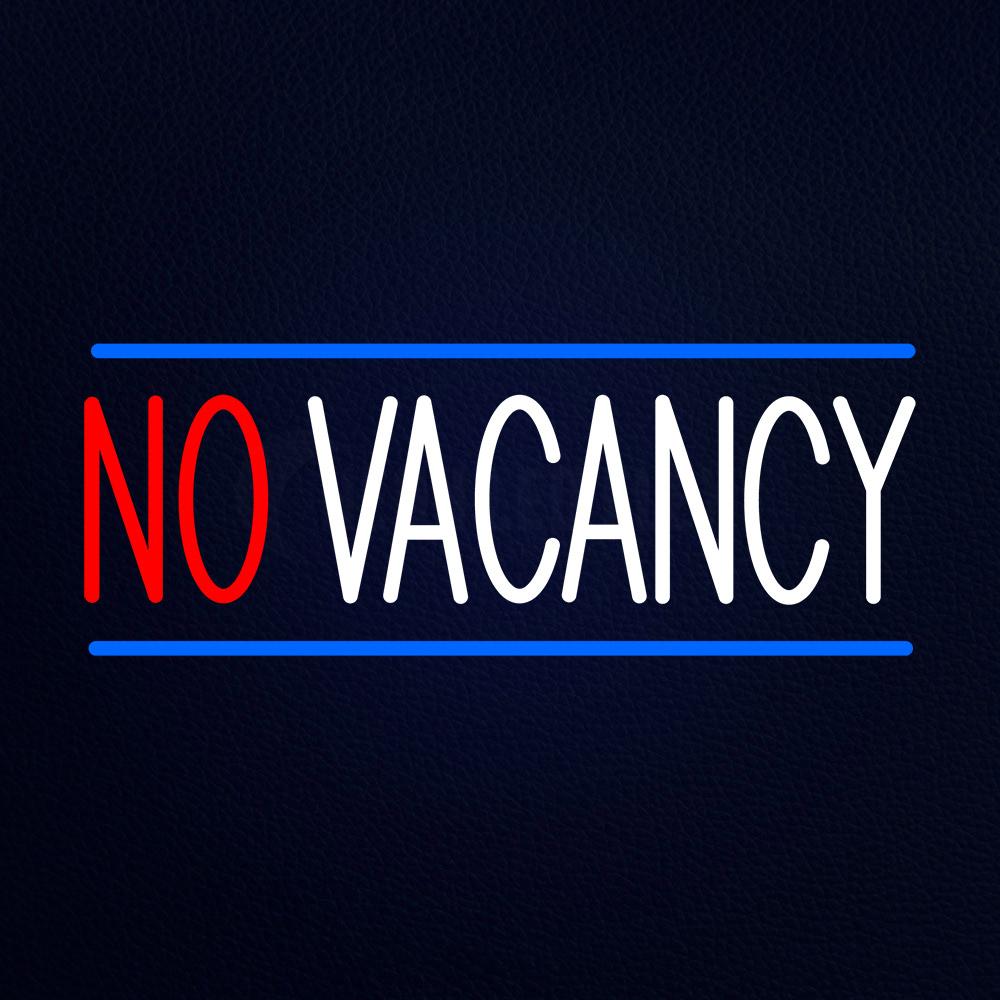 Red No Vacancy White With Blue Lines Neon Flex Sign