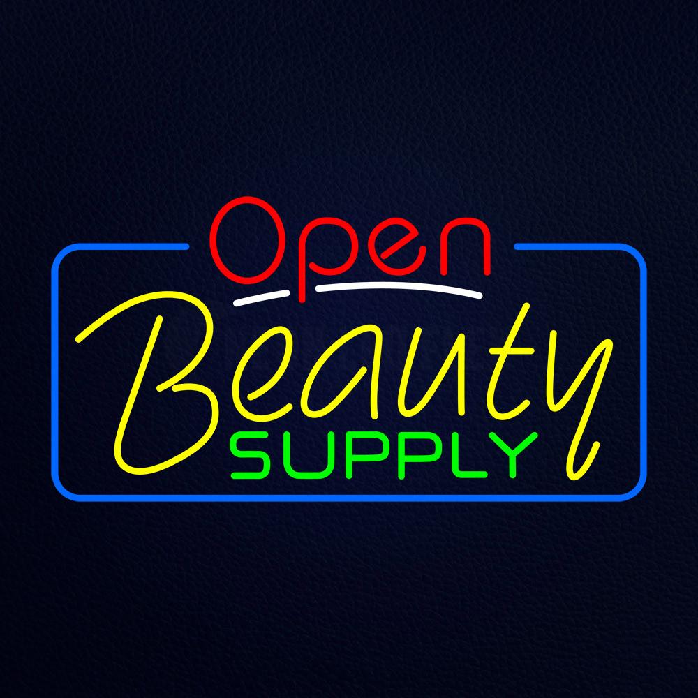 Red Open Beauty Supply Neon Flex Sign