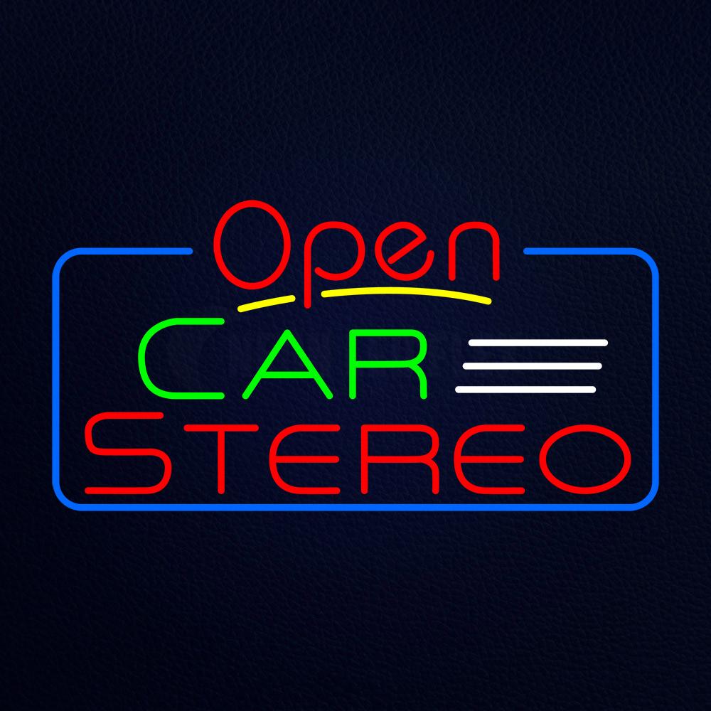 Red Open Car Stereo Neon Flex Sign