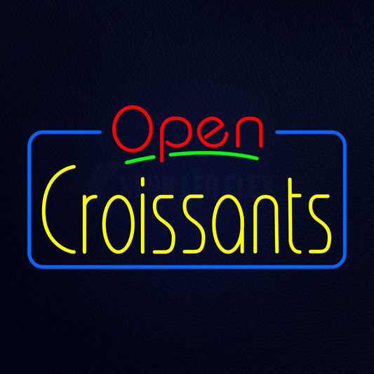 Red Open Croissants Neon Flex Sign