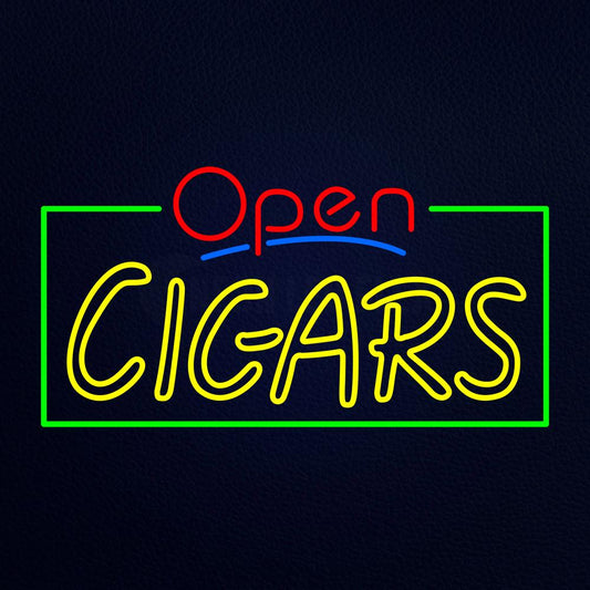 Red Open Double Stroke Cigars Neon Flex Sign