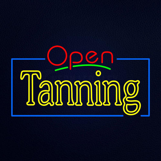 Red Open Double Stroke Tanning Neon Flex Sign