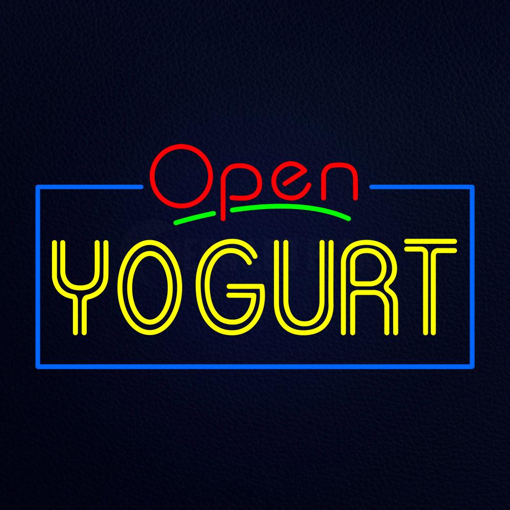 Red Open Double Stroke Yogurt Neon Flex Sign