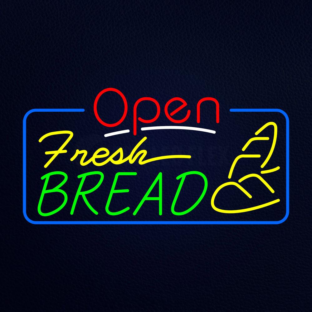 Red Open Fresh Bread Neon Flex Sign