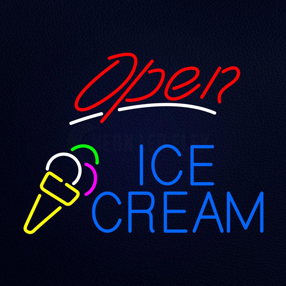 Red Open Ice Cream Neon Flex Sign