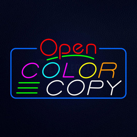 Red Open Multi Colored Color Copy Neon Flex Sign