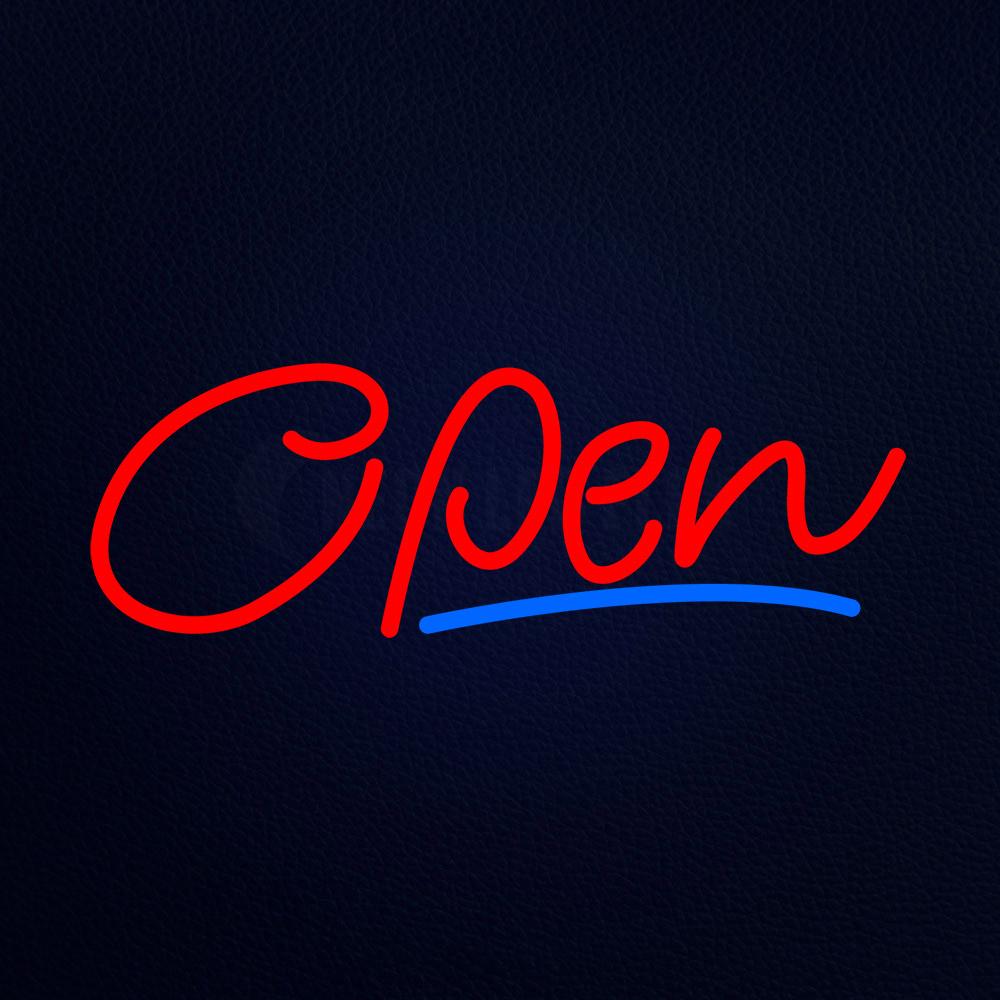 Red Open Neon Flex Sign