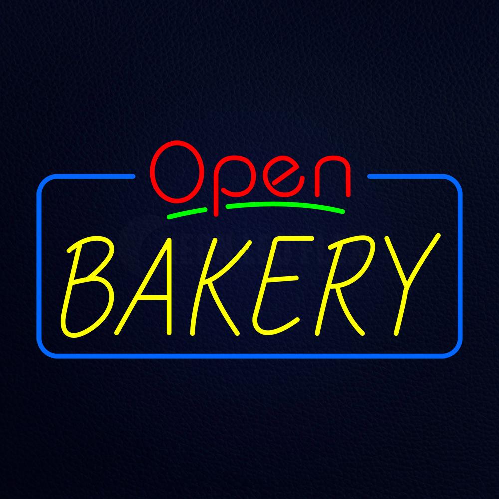 Red Open Yellow Bakery Neon Flex Sign