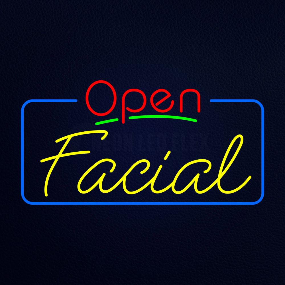 Red Open Yellow Facial Neon Flex Sign