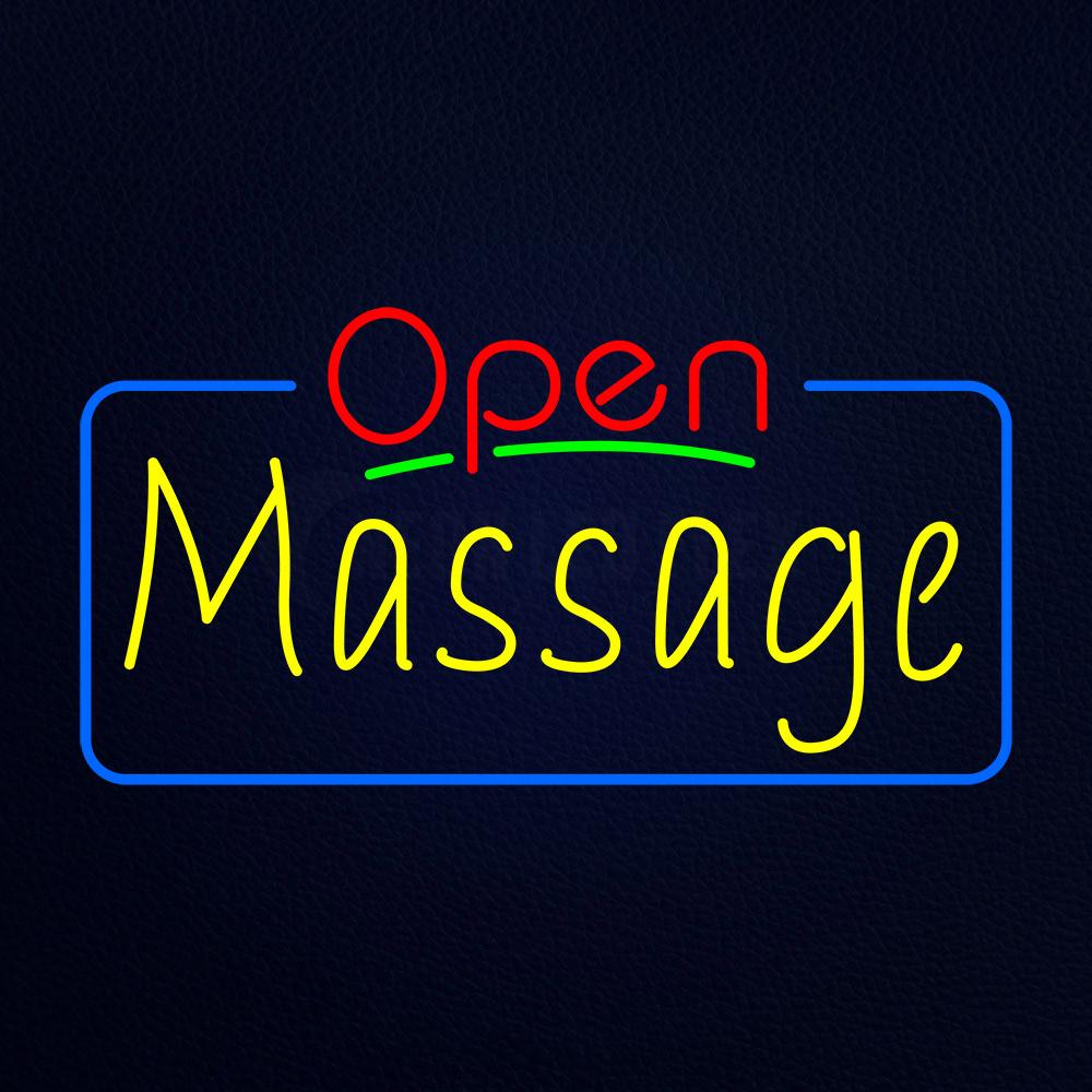 Red Open Yellow Massage Neon Flex Sign