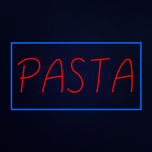 Red Pasta Blue Border Neon Flex Sign