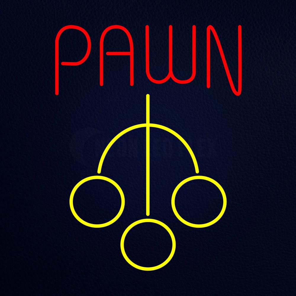 Red Pawn With Yellow Logo Neon Flex Sign