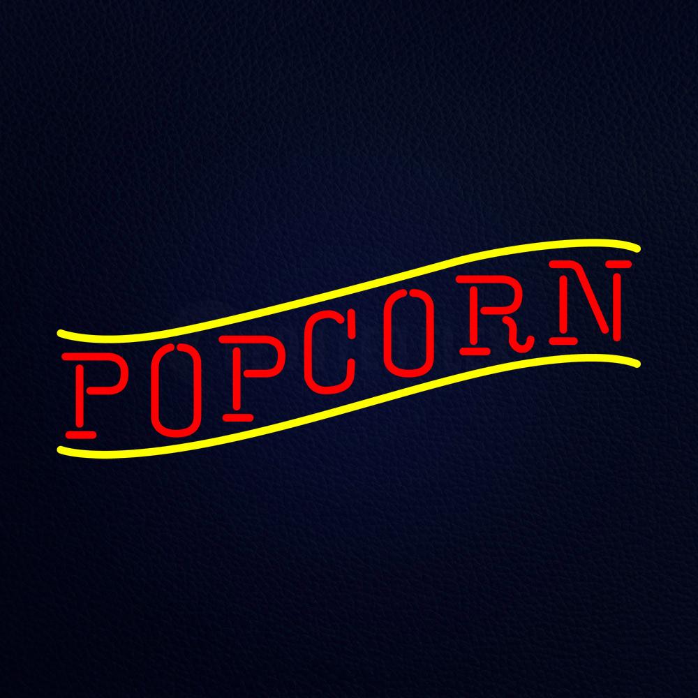 Red Popcorn Yellow Line Neon Flex Sign